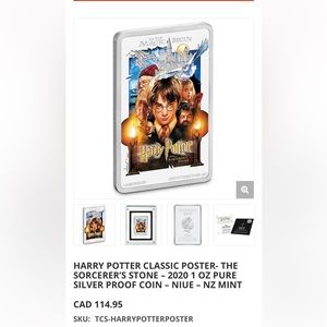 Brand NEW Harry Potter and the philosophers stone 1oz silver coin